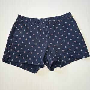 Magellan Outdoors Women's Size 4 Navy Blue Geometric Print Shorts Pockets